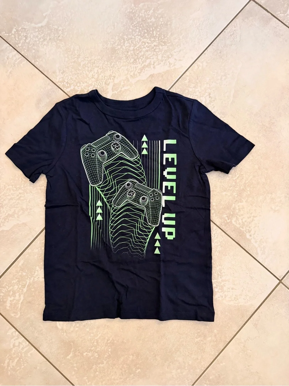 Kids Gap Navy 'Level Up' Graphic Tee Size Small